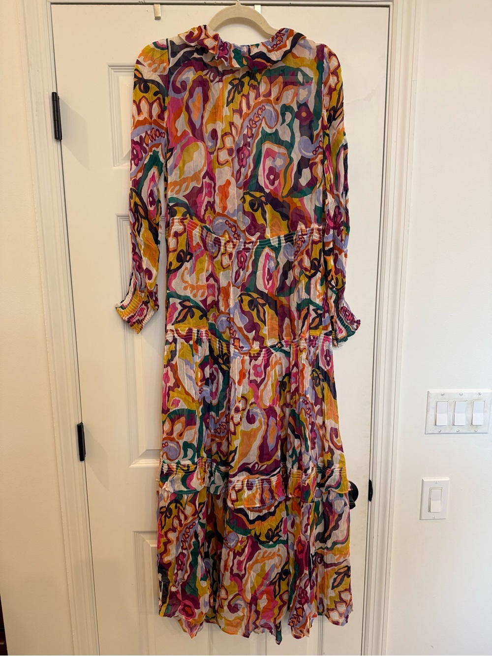 Anthropologie Marais Chiffon Colorful Printed Maxi Dress XS - Picture 5 of 7